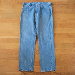 Carhartt Traditional Fit Jeans Mens Blue Denim Workwear 36x32 B18 DST
